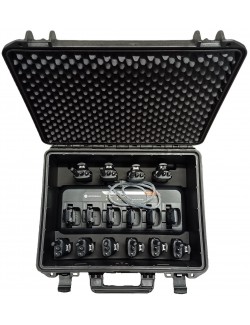 Střední odolný transportní kufr na radiostanice var. B - šestinabíječ