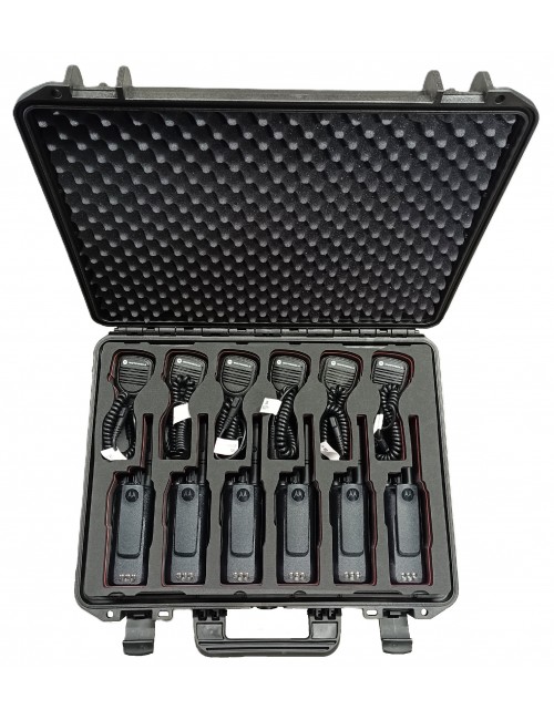 Střední odolný transportní kufr na radiostanice var. A - šestinabíječ