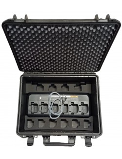 Střední odolný transportní kufr na radiostanice var. B - šestinabíječ