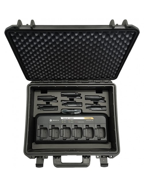 Střední odolný transportní kufr na radiostanice var. A - šestinabíječ