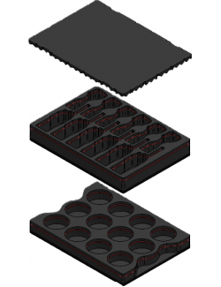 Malý odolný transportní kufr s organizérem na radiostanice